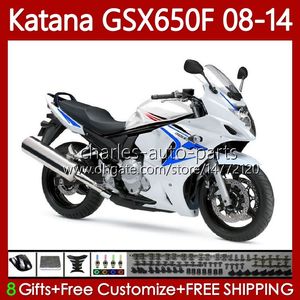 Corps pour SUZUKI KATANA GSXF 650 GSX-650F GSX 650F Carrosserie 120No.27 GSXF650 GSX650F 08 09 10 11 12 13 14 GSXF-650 2008 2009 2010 2011 2012 2013 2014 Carénage blanc brillant