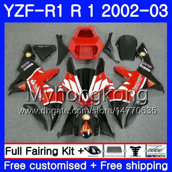 Corps pour YAMAHA YZF-1000 YZF R 1 YZF R1 2002 2003 Santander rouge chaud Carrosserie 237HM.28 YZF 1000 YZF-R1 02 YZF1000 Cadre YZFR1 02 03 Carénage