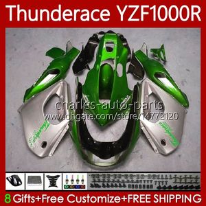 Bodys for Yamaha yzf1000r Thunderace yzf 1000r 1000 R 96-07 Bodywork Silver Green 87No.23 YZF-1000R 96 97 98 99 00 01 02 07 YZF1000-R 1996 2003 2004 2005 2006 2007 Fares