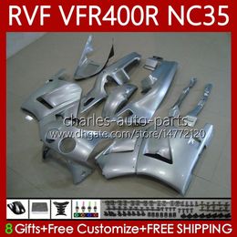 Bodys Glossy Platever para Honda RVF400R N35 V4 VFR400 R VFR400R 94-98 80NO.8 RVF VFR 400 RVF400 R 400RR 1994 1995 1996 1997 1998 VFR400RR VFR 400R 94 95 96 97 98 Kit de ascenso