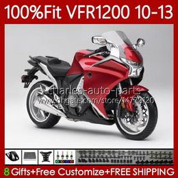 Bodys Injectie voor Honda Crosstourer VFR1200F VFR 1200 RR CC 2010 2011 2012 2013 76NO.86 VFR1200RR VFR-1200 10-13 VFR1200X VFR1200 F voorraad Rood X 10 11 12 13 Kuip