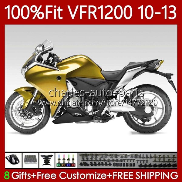 Bodys Injection Pour HONDA Crosstourer VFR1200F VFR 1200 RR CC 2010 2011 2012 2013 76No.110 VFR1200RR VFR-1200 Brillant Doré 10-13 VFR1200X VFR1200 F X 10 11 12 13 Carénage