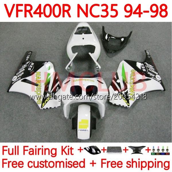 Kit de carrosserie pour HONDA RVF400R VFR400 R N35 V4 VFR400R 94-98 134No.12 RVF VFR 400 RVF400 R 400RR 94 95 96 97 98 VFR400RR VFR 400R 1994 1995 1996 1997 1998 Carénage hannspree