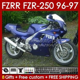 Kit carrosserie pour YAMAHA FZR250R 96-97 FZRR FZR 250R 250RR FZR 250 R RR 96 97 Carrosserie 144No.51 FZR-250 FZR250 R RR FZR250RR FZR250-R FZR-250R 1996 1997 Carénage bleu foncé