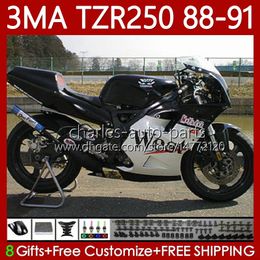 Bodys Kit voor Yamaha TZR-250 TZR 250 TZR250 R RS RR 88-91 Carrosserie 115NO.24 YPVS 3ma TZR250R 88 89 90 91 TZR250-R Black West TZR250RR 1988 1989 1990 1991 MOTO VALEN