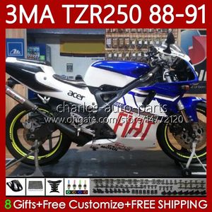 Kit de carrosserie pour YAMAHA TZR-250 TZR 250 TZR250 R RS RR 88-91 Carrosserie 115No.35 YPVS 3MA TZR250R Blanc bleu 88 89 90 91 TZR250-R TZR250RR 1988 1989 1990 1991 Carénages MOTO