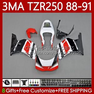 Kit carrosserie pour YAMAHA TZR-250 TZR 250 TZR250 R RS RR 88-91 Carrosserie 115No.5 YPVS 3MA TZR250R 88 89 90 91 Rouge blanc TZR250-R TZR250RR 1988 1989 1990 1991 Carénages MOTO