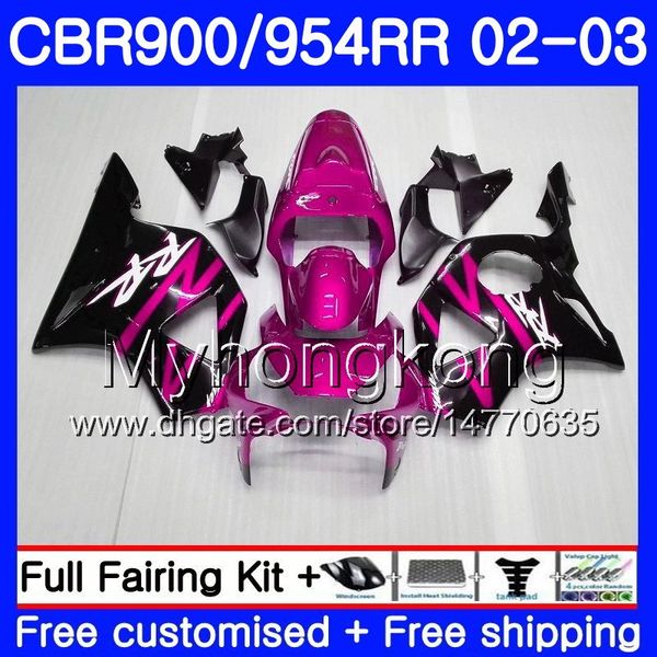 Bodys Rose Pink factory Para HONDA CBR900RR CBR 954 RR CBR954RR 02 03 CBR900 RR 280HM.48 CBR 900RR CBR954 RR CBR 954RR 2002 2003 Kit de carenado