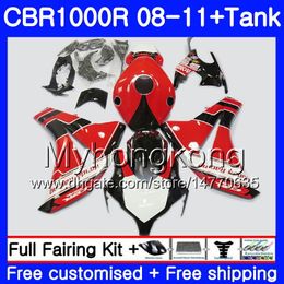 Bodys + Tank para HONDA CBR 1000RR CBR 1000 RR 2008 2009 2010 2011 277HM.45 CBR1000 RR 08 10 11 CBR1000RR 08 09 10 11 Marco rojo de stock Carenado