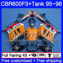 BODYS + TANK VOOR HONDA CBR 600 F3 FS CBR600FS CBR600 F3 95 96 289HM.40 CBR600RR CBR600F3 95 96 CBR 600F3 1995 1996 REPSOL Oranje hete kuffen