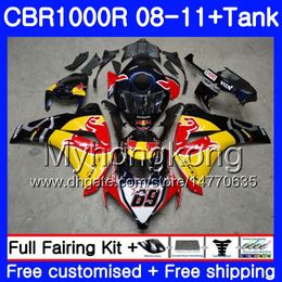 Bodys + Tank voor Honda Geel Red Stock CBR 1000RR CBR 1000 RR 2008 2009 2010 2011 277HM.50 CBR1000 RR 08 10 11 CBR1000RR 08 09 10 11 Kuip