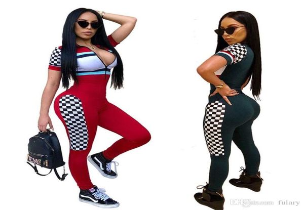 Bodys Femmes Nouvelles sangles serrées Saut sauthes combinaison de mode Prince de mode Grille Sports Fitness One Piece Pantalon Summer Bodycon PL6130832