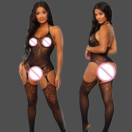 Body Frauen Open Crotch Bodystocking Erotische Dessous Netzstrümpfe Body Stocking Unterwäsche Sexy Outfits für Dame Jumpersuits Set sexy