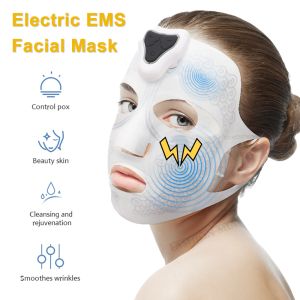 Body Uso en el hogar Mascarilla de masaje facial eléctrica de microcorriente Masajeador facial Ems Mascarilla de belleza para spa Crema hidratante antiarrugas Liftingskin