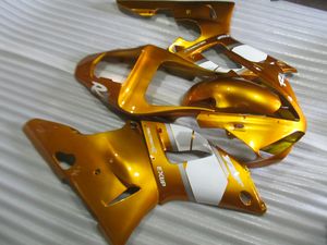 Carrosserieblokkosten voor Yamaha YZF R1 00 01 Goud Wit Motorfietsen Set YZFR1 2000 2001 OT39