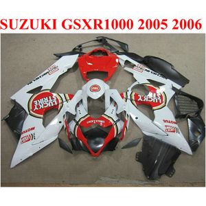 Kit de carénages de carrosserie pour SUZUKI 2005 2006 GSXR1000 K5 K6 rouge blanc LUCKY STRIKE 05 06 GSXR 1000 nouveau kit de carénage TF75