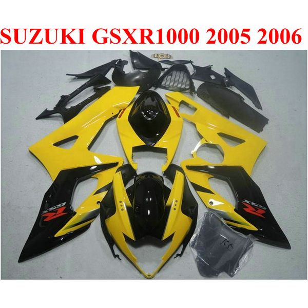 Kit de carénage de carrosserie pour SUZUKI 2005 2006 GSXR1000 K5 K6 noir jaune 05 06 GSXR 1000 nouveau kit de carénage TF84