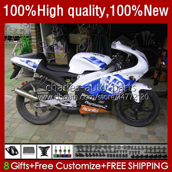 Carrosserie Pour Aprilia RS RSV 250 Blanc bleu RS250 RS-250 RSV250 RR R Carénage 24No.125 RSV250R RS250RR 95-97 RSV-250 RS250R 95 96 97 RSV250RR 1995 1996 1997 Kit Carrosserie Moto