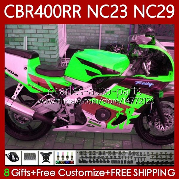 Carrosserie pour HONDA CBR400 RR CBR400RR NC23 Vert rouge 88-99 65No.150 NC29 CBR 400 RR C CC 88 89 90 91 92 93 400CC CBR 400RR 1994 1995 1996 1997 1998 1999 OEM Bodys