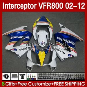 Carrosserie voor Honda Interceptor VFR800 VFR 800 RR ROTHMANS BLAUW CC 800RR 02-12 BODYS 129NO.10 800CC VFR800RR 02 03 04 05 06 07 VFR-800 2002 2009 2009 2010 2011 2012 Kuip