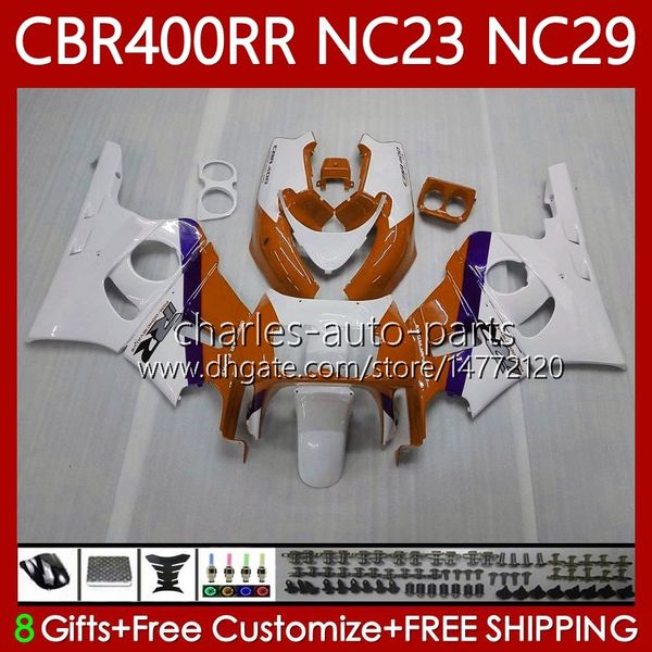 Carrosserie pour HONDA NC23 CBR400RR CBR400 RR 88-99 Corps 65No.115 NC29 CBR 400 RR CC 1988 1989 1990 1991 1992 1993 Violet orange 400CC CBR 400RR 88 89 90 91 92 93 Kit de carénage OEM