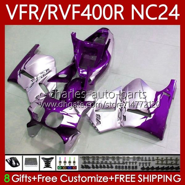 Carrosserie pour HONDA RVF400R NC24 V4 RVF400 R 1987 1988 Corps 78No.112 RVF VFR 400 VFR400 Violet argent R 400RR 87-88 VFR 400R VFR400RR VFR400R 87 88 Kit de carénage de moto