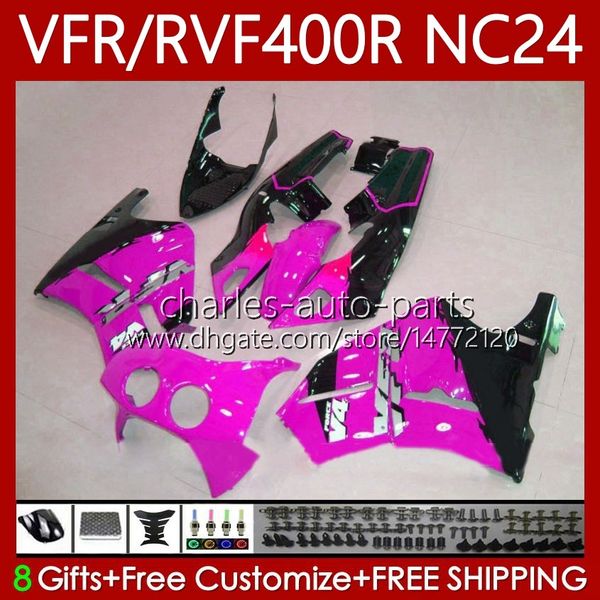 Carrosserie pour HONDA RVF400R NC24 V4 RVF400 R 1987 1988 Corps 78No.108 RVF VFR 400 Rose brillant VFR400 R 400RR 87-88 VFR 400R VFR400RR VFR400R 87 88 Kit de carénage de moto