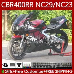 Carrocería para HONDA Stock Rojo NC23 CBR400RR CBR400 RR 88-99 Cuerpo 66No.162 NC29 CBR 400 RR CC 1994 1995 1996 1997 1998 1999 400CC CBR 400RR 94 95 96 97 98 99 Kit de carenado OEM