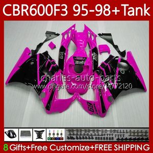 Carrosserie voor HONDA + TANK 600FS CBR600F3 600CC Roze Blk 1995-1998 Body 64NO.222 CBR 600 CBR600 F3 FS CC 600F3 95 96 97 98 CBR6IPS CBR-600 1995 1996 1997 1998 Kuip