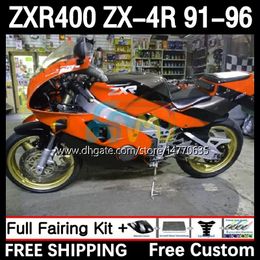 Carrosserie Pour KAWASAKI NINJA ZXR 400 CC ZX4R ZXR400 ZX-4R 91 92 93 94 95 96 12DH.188 Corps ZX 4R ZXR-400 1991 1992 1993 1994 1995 1996 400CC 91-96 Kit de carénage OEM orange blk