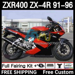 Bodywork For KAWASAKI NINJA ZXR 400 CC ZX4R ZXR400 ZX-4R 91 92 93 94 95 96 12DH.177 Body ZX 4R ZXR-400 1991 1992 1993 1994 1995 1996 400CC 91-96 OEM Fairing Kit red black