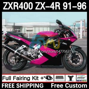 Bodywork For KAWASAKI NINJA ZXR 400 CC ZX4R ZXR400 ZX-4R 91 92 93 94 95 96 12DH.176 Body ZX 4R ZXR-400 1991 1992 1993 1994 1995 1996 400CC 91-96 OEM Fairing Kit pink black