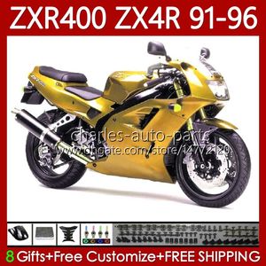 Carrocería para KAWASAKI NINJA ZXR-400 ZX 4R Carenado ZXR 400 CC Dorado brillante 400CC Carenado 138No.129 ZX-4R ZXR400 91 92 93 94 95 96 ZX4R 1991 1992 1993 1994 1995 1996 Kit de carrocería