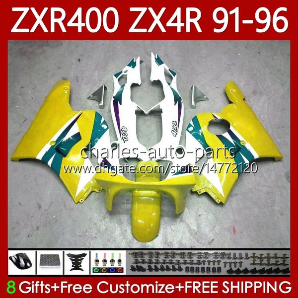 Carrocería para kawasaki ninja zxr-400 zx 4r cubierta zxr 400 cc 400cc carenado 138no.109 zx-4r zxr400 nuevo amarillo 91 92 93 94 95 96 zx4r 1991 1992 1993 1995 1996 Kit de carrocería