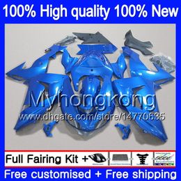 Carrosserie pour KAWASAKI ZX 10 R ZX1000C ZX10R 2006 2007 215MY.7 ZX1000 C ZX10R 06 07 ZX 1000CC ZX 10R 06 07 ABS brillant carénages bleu