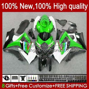 Bodywork pour Suzuki GSXR-1000 Vert Noir GSXR 1000 CC 1000CC GSXR1000 K7 07 08 Body de moto 48NO.85 GSX-R1000 GSXR1000CC 2007 2008 GSX R1000 2007-2008 Catériel OEM