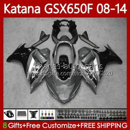 Carrosserie voor Suzuki Katana GSXF 650 GSX-650F GSX650F Grijs Zwart GSXF650 2009 2009 2010 2011 12 13 14 120 NO.114 GSX 650F GSXF-650 08 09 10 11 2012 2013 2014 OEM-VALINGEN