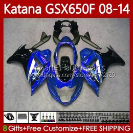 Carrocería para SUZUKI KATANA GSXF 650 GSX-650F GSX650F GSXF650 Azul negro 2008 2009 2010 2011 12 13 14 120No.108 GSX 650F GSXF-650 08 09 10 11 2012 2013 2014 OEM Carenados