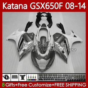 Carrosserie pour SUZUKI KATANA GSXF 650 GSX-650F GSX650F GSXF650 2008 2009 2010 2011 12 13 14 120No.101 GSX 650F GSXF-650 08 09 10 11 2012 2013 2014 Carénages OEM gris blanc