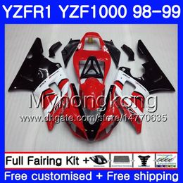 Carrosserie Pour YAMAHA YZF R 1 YZF 1000 YZF1000 rouge noir stock YZFR1 98 99 Cadre 235HM.24 YZF-1000 YZF-R1 98 99 Corps YZF R1 1998 1999 Carénage