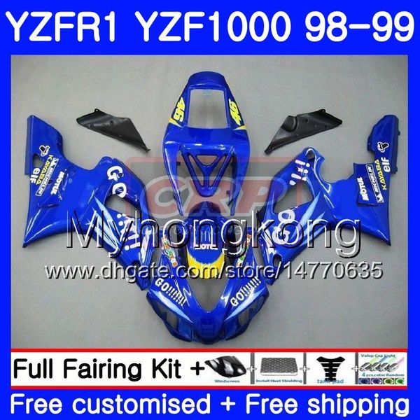 Carroceria Para YAMAHA YZF R 1 YZF 1000 YZF1000 Azul Go!!! stock YZFR1 98 99 Marco 235HM.5 YZF-1000 YZF-R1 98 99 Cuerpo YZF R1 1998 1999 Carenado