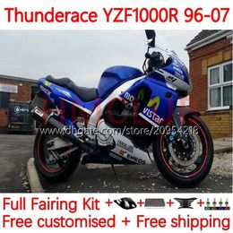 Carrosserie voor YAMAHA YZF1000R Thunderace YZF 1000R 1000 R 96-07 Body 8No.15 YZF-1000R 96 97 98 99 00 01 02 07 YZF1000-R 1996 2003 2004 2005 2006 2007 Kuip Movistar blauw