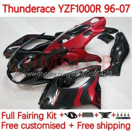 Carrosserie Pour YAMAHA YZF1000R Thunderace YZF 1000R 1000 R 96-07 Corps 8No.17 YZF-1000R 96 97 98 99 00 01 02 07 YZF1000-R 1996 2003 2004 2005 2006 2007 Carénage flammes rouges