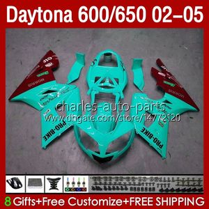 Carrosserie Kit voor Daytona 650 600 CC 2002 2003 2004 2005 Body 132NO.94 Cowling Daytona650 Licht Cyaan 02-05 Daytona600 Daytona 600 02 03 04 05 ABS Motorfiets