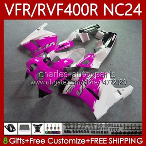 Kit de carrosserie pour HONDA RVF VFR 400 VFR400 R Rose blanc 400RR 1987-1988 Bodys 78No.179 VFR400R VFR400RR NC24 V4 87 88 RVF400R VFR 400R RVF400 R 1987 1988 MOTO Carénages