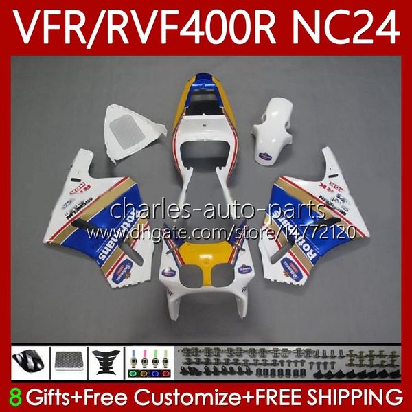 Kit de carrosserie pour HONDA RVF VFR 400 VFR400 R 400RR 1987-1988 Bodys 78No.189 VFR400R VFR400RR NC24 V4 87 88 RVF400R VFR 400R RVF400 Rothmans Blue R 1987 1988 MOTO Carénages