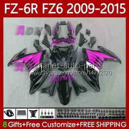 Kit de carrosserie pour YAMAHA FZ6 FZ 6R 6N 6 R N 600 FZ-6R FZ600 FZ6R Noir Rose 09 10 11 12 13 14 15 Corps 103No.98 FZ6N 2009 2010 2011 2012 2013 2014 2015 FZ-6N 09-1 5 Carénage d'origine