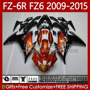 Kit Carrosserie Pour YAMAHA FZ6 FZ 6R 6N 6 R N 600 FZ-6R FZ600 FZ6R 09 10 11 12 13 14 15 Corps 103No.96 FZ6N 2009 2010 2011 2012 2013 2014 2015 FZ-6N 09-15 Orange Carénage OEM noir