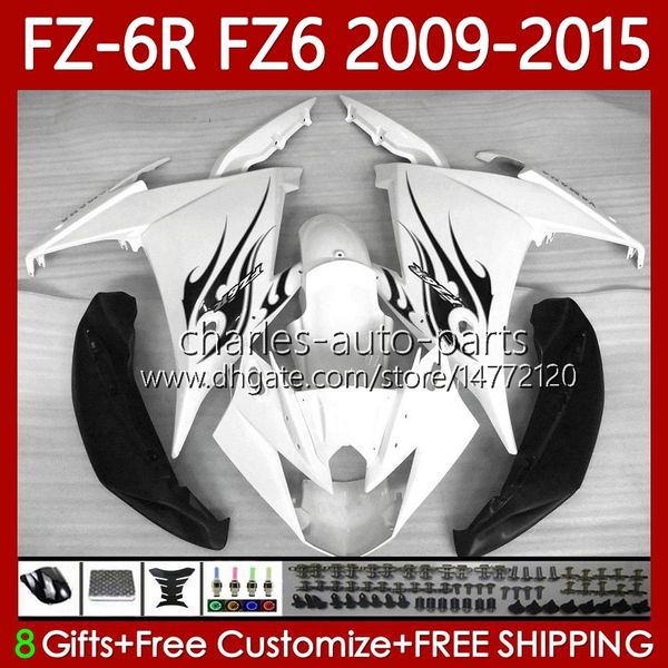 Kit de carrosserie pour YAMAHA FZ6 FZ 6R 6N 6 R N 600 Black Flames FZ-6R FZ600 FZ6R 09 10 11 12 13 14 15 Corps 103No.87 FZ6N 2009 2010 2011 2012 2013 2014 2015 FZ-6N 09- 15 Carénage d'origine