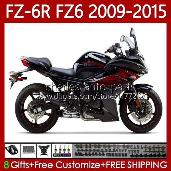 Kit de carrosserie pour YAMAHA FZ6 FZ 6R 6N 6 R N 600 FZ-6R rouge noir FZ600 FZ6R 09 10 11 12 13 14 15 Bodys 103No.77 FZ6N 2009 2010 2011 2012 2013 2014 2015 FZ-6N 09-15 OEM Carénage